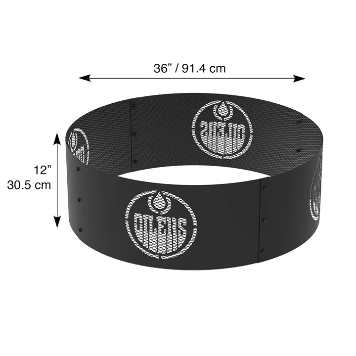 Blue Sky Edmonton Oilers 36 Inch Round Woodburning NHL Fire Ring
