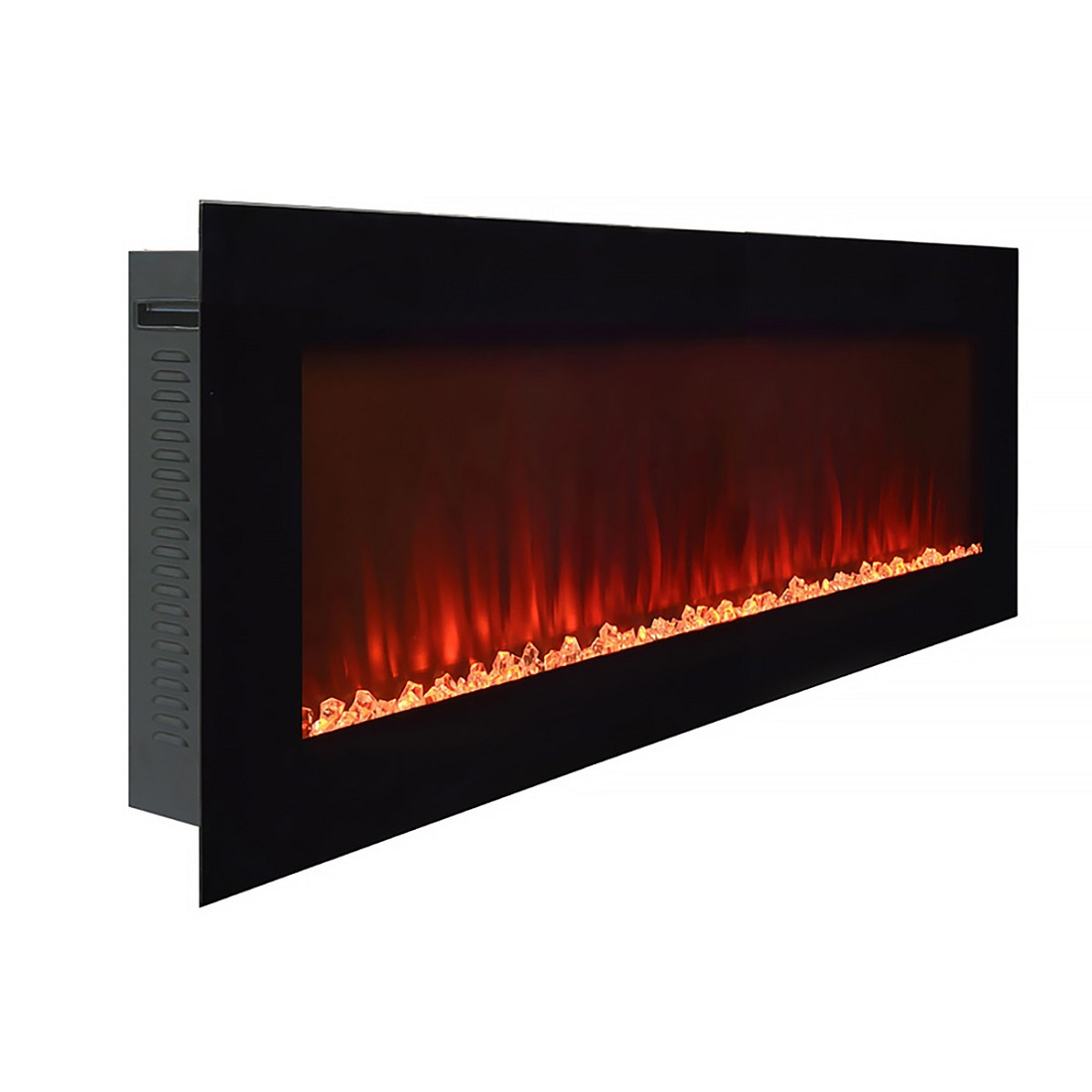 JR Home 50 Inch Premium Recessed or Wall Mount Electric Fireplace