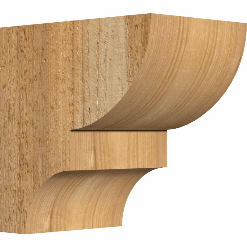 Ekena Millwork 6 Inch Ridgewood Rough Sawn Corbels with Backplate