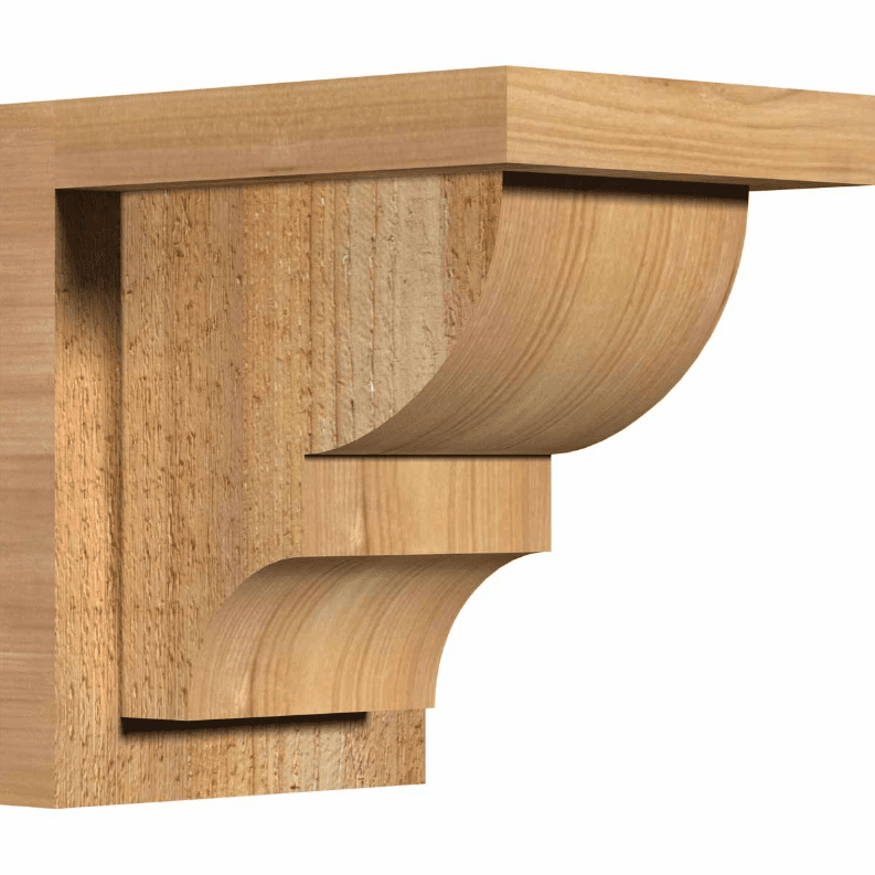 Ekena Millwork 8 Inch Ridgewood Rough Sawn Corbels with Backplate