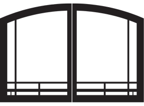 Empire Black Mission Arch Doors and Frame for 32" Select Breckenridge Vent-Free Fireboxes