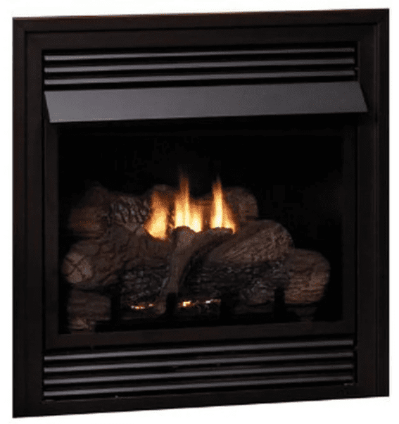 Empire Corner Cabinet Mantel with Base and 26 Inch Vail Vent Free Gas Fireplace- Intermittent Pilot