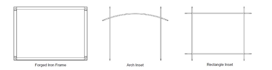 Empire Decorative Forged Iron Rectangle Front Inset for DVCT40 Fireplaces