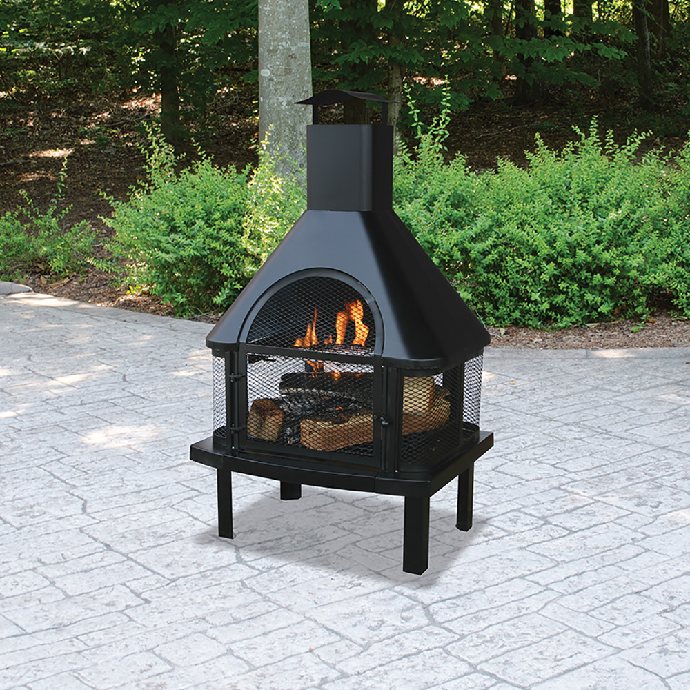 Endless Summer 25 Inch Wood Burning Outdoor Fireplace with Chimney