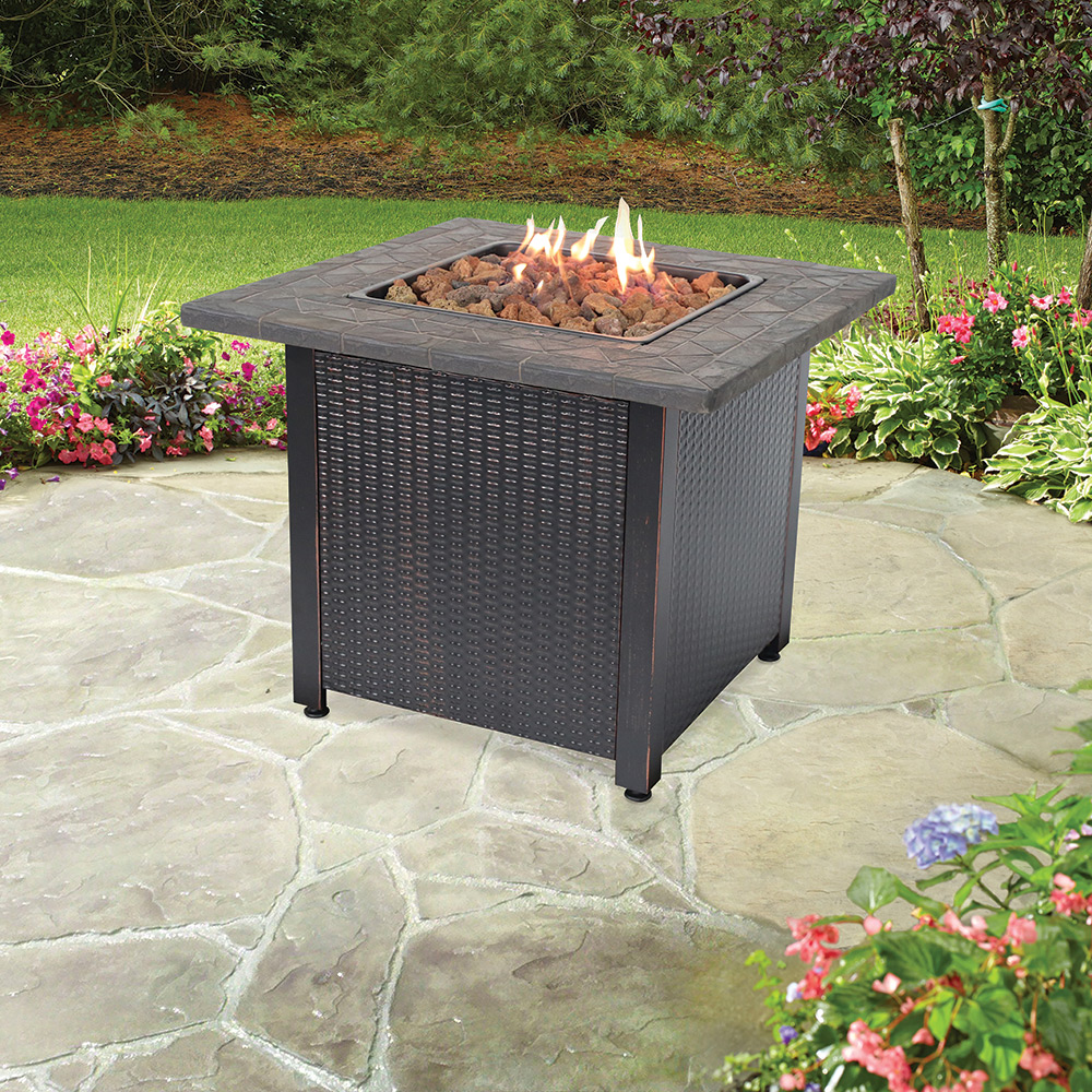Endless Summer 30" Propane Fire Table with Resin Tile Mantel