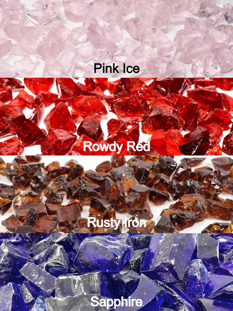 Enhance A Fire 3/4 Inch Recycled Crushed Fire Glass - 5 Pounds