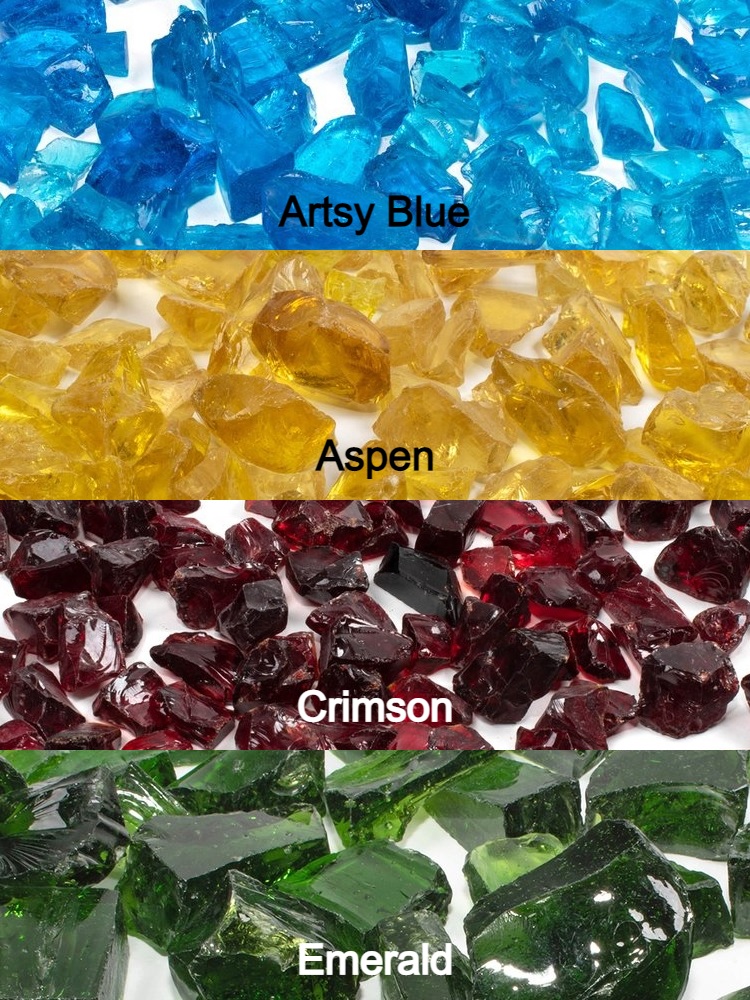 Enhance A Fire 3/4 Inch Recycled Crushed Fire Glass - 5 Pounds