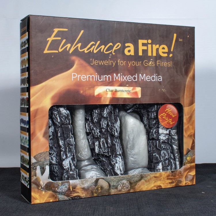 Enhance A Fire Burncrete Charred Twigs for Gas Fireplaces and Fire Pits