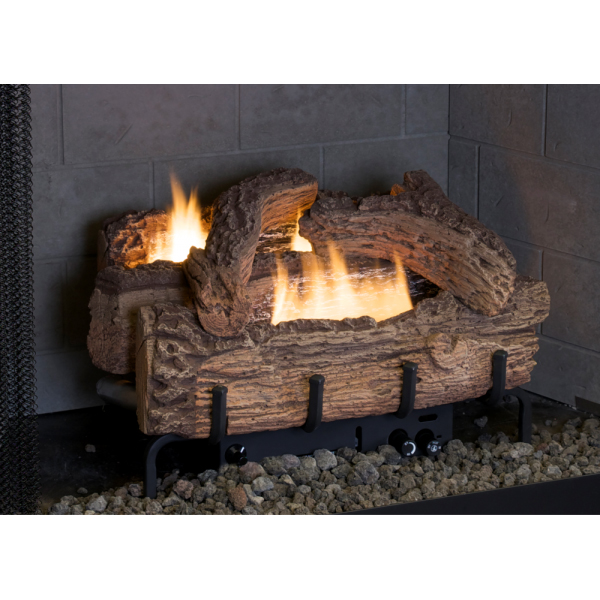 EverWarm 24" Palmetto Oak Ventless Natural Gas Log Set with Manual Control