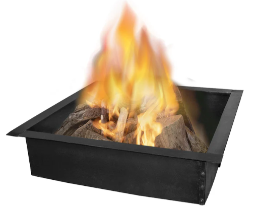 Blue Sky 42 Inch Square Black Heavy Gauge Steel Fire Ring