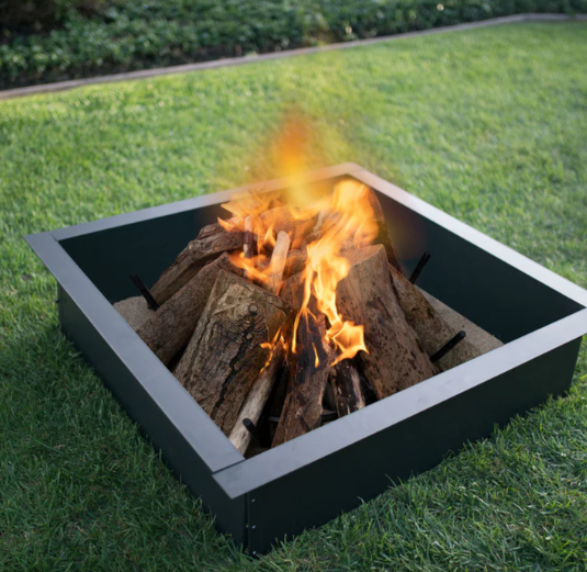 Blue Sky 42 Inch Square Black Heavy Gauge Steel Fire Ring