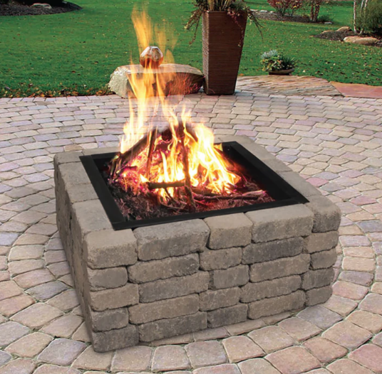 Blue Sky 42 Inch Square Black Heavy Gauge Steel Fire Ring