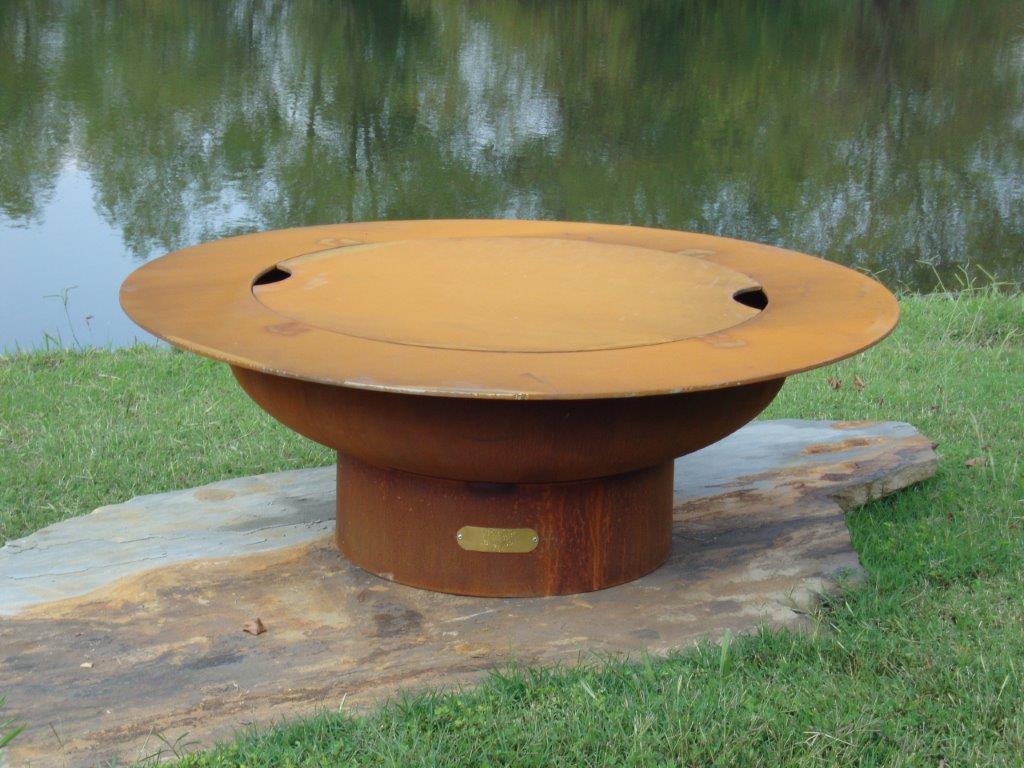 Fire Pit Art Saturn Fit Pit with Lid - Match Lit