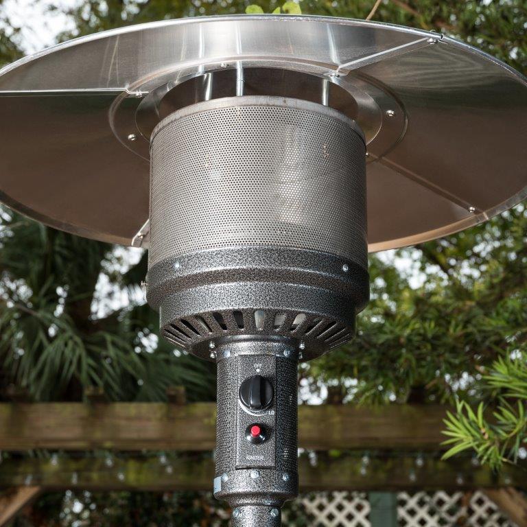 Fire Sense 33 Inch Hammered Platinum Commercial Patio Propane Heater