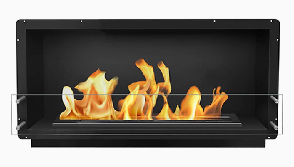 Bio Flame 52 Inch XL Ethanol Fireplace with 38 Inch Remote Control Burner