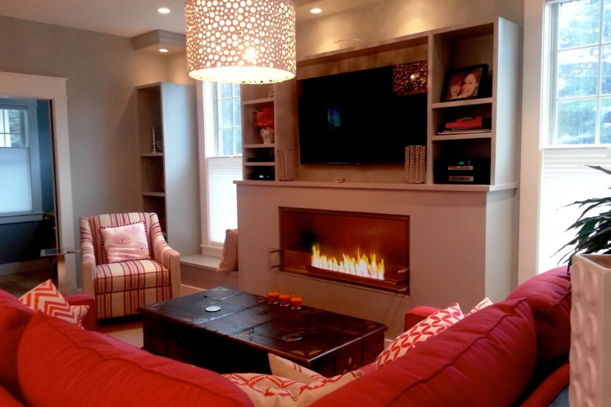 Bio Flame 52 Inch XL Ethanol Fireplace with 38 Inch Remote Control Burner