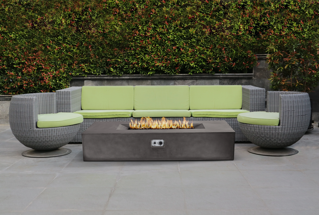 Pyromania Fire Features 72 Inch Laguna Concrete Gas Fire Table