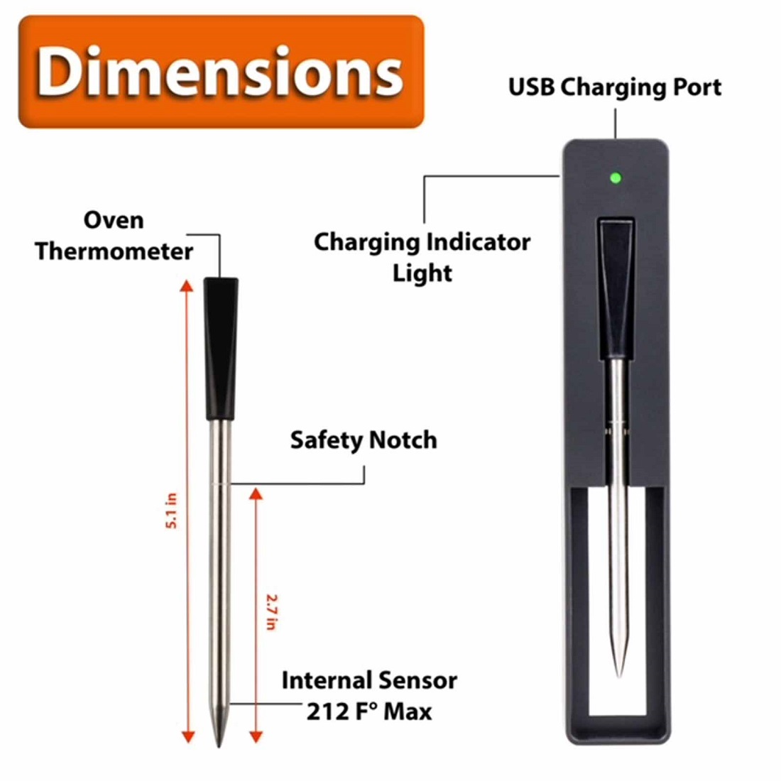 Flame-tec iFlame Bluetooth Smart Probe Meat Thermometer