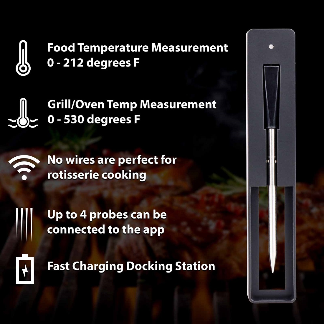 Flame-tec iFlame Bluetooth Smart Probe Meat Thermometer