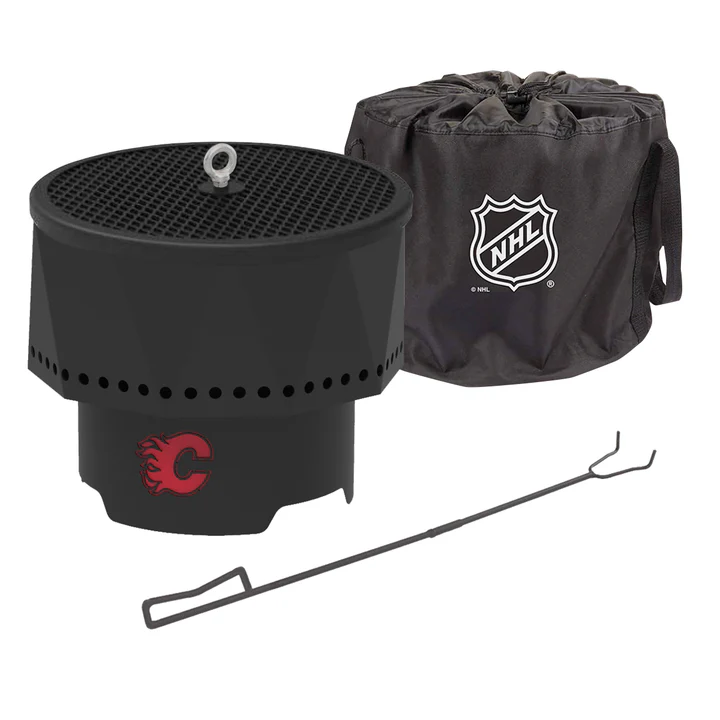 Blue Sky NHL Calgary Flames Smokeless Steel Portable Wood Burning Fire Pit