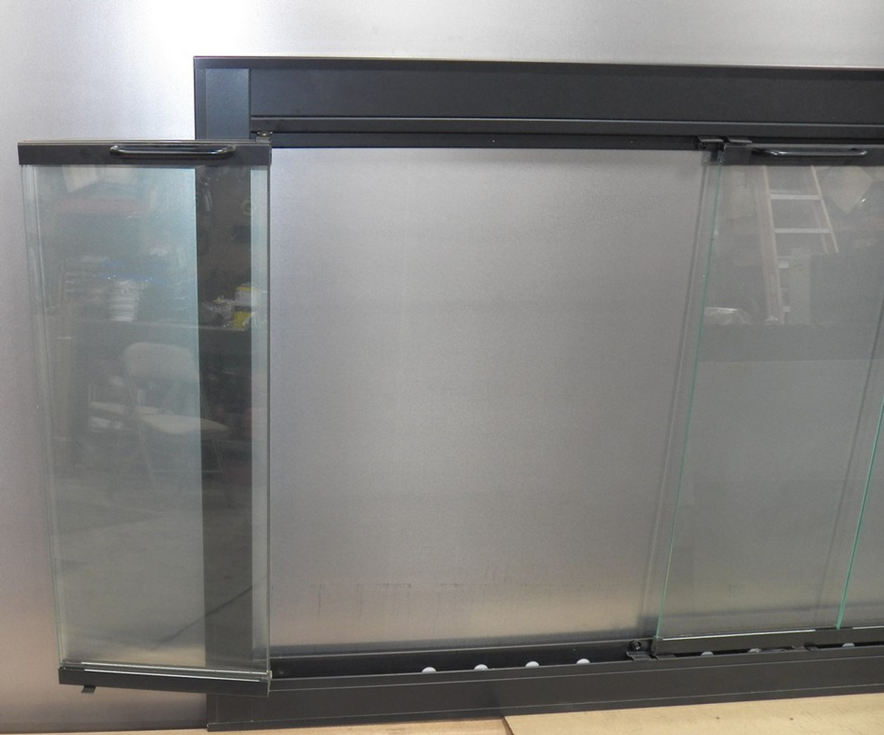 Custom Firescreen Velvet Black Plated Fireplace Door