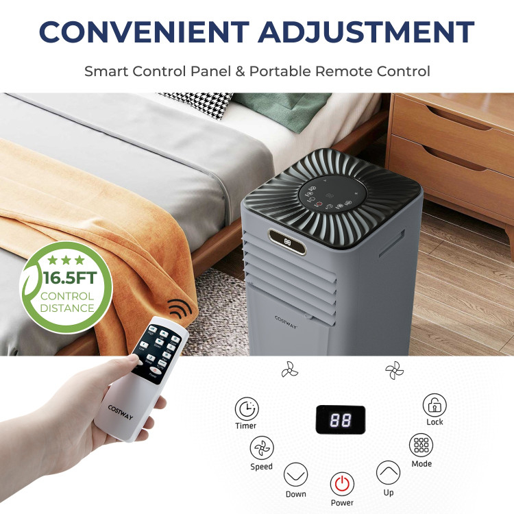 Costway 28 Inch 10K BTU Remote Control Portable Air Conditioner