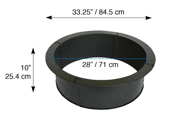 Blue Sky 34 Inch Round Black Steel Fire Ring