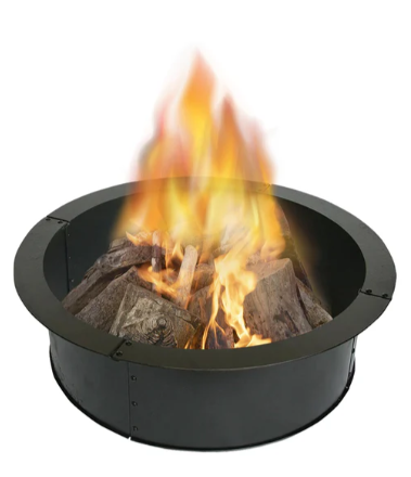 Blue Sky 34 Inch Round Black Steel Fire Ring