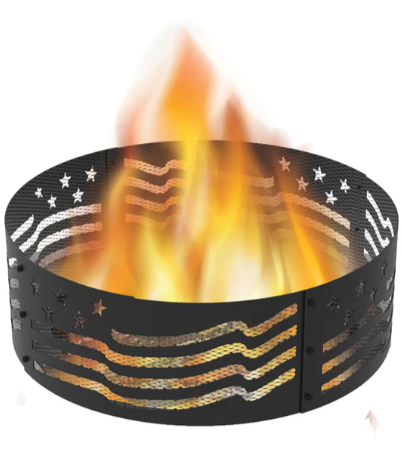 Blue Sky 36 Inch Round Black Steel Fire Ring