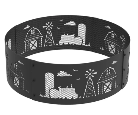 Blue Sky 36 Inch Round Black Steel Fire Ring