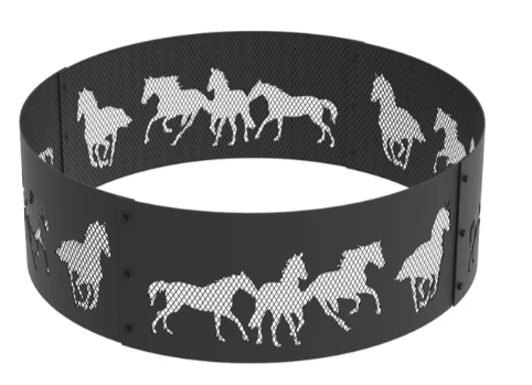 Blue Sky 36 Inch Round Black Steel Fire Ring