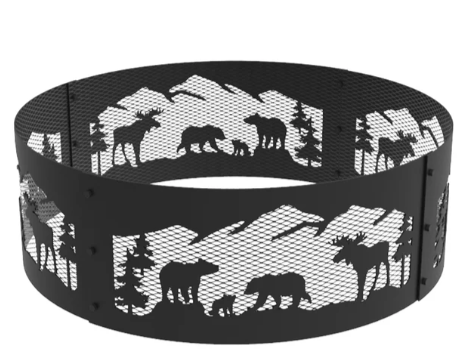 Blue Sky 36 Inch Round Black Steel Fire Ring