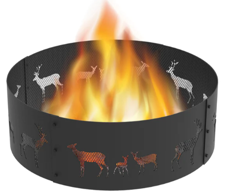 Blue Sky 36 Inch Round Black Heavy Gauge Steel Fire Ring