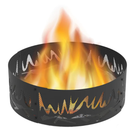 Blue Sky 36 Inch Round Black Heavy Gauge Steel Fire Ring