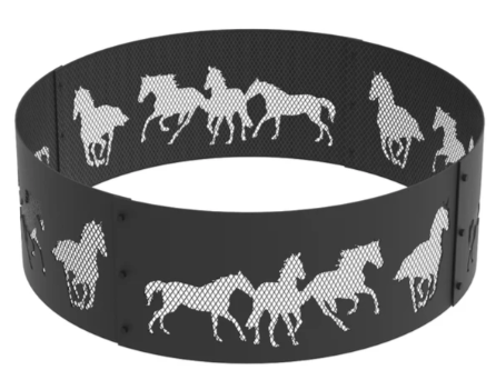 Blue Sky 36 Inch Round Black Heavy Gauge Steel Fire Ring