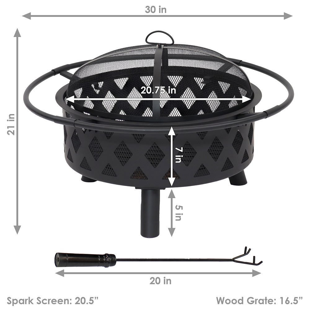 SunnyDaze 30 Inch Crossweave Woodburning Fire Pit