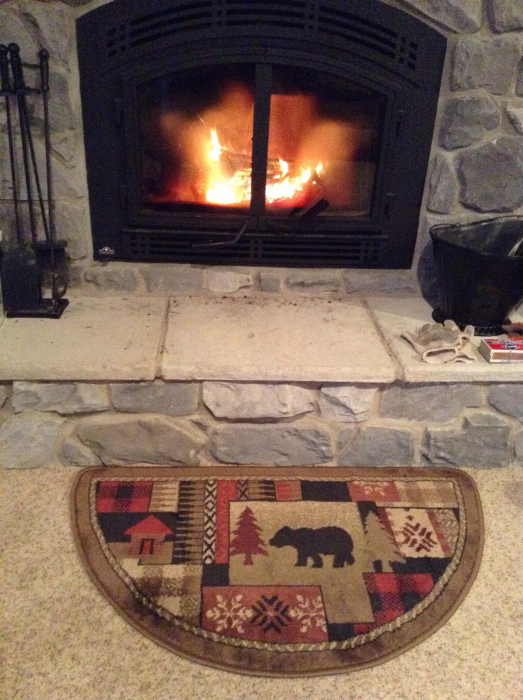 Goods of the Woods Bear Pattern Half-Round Fireproof Hearth Rug