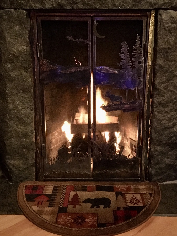 Goods of the Woods Bear Pattern Half-Round Fireproof Hearth Rug