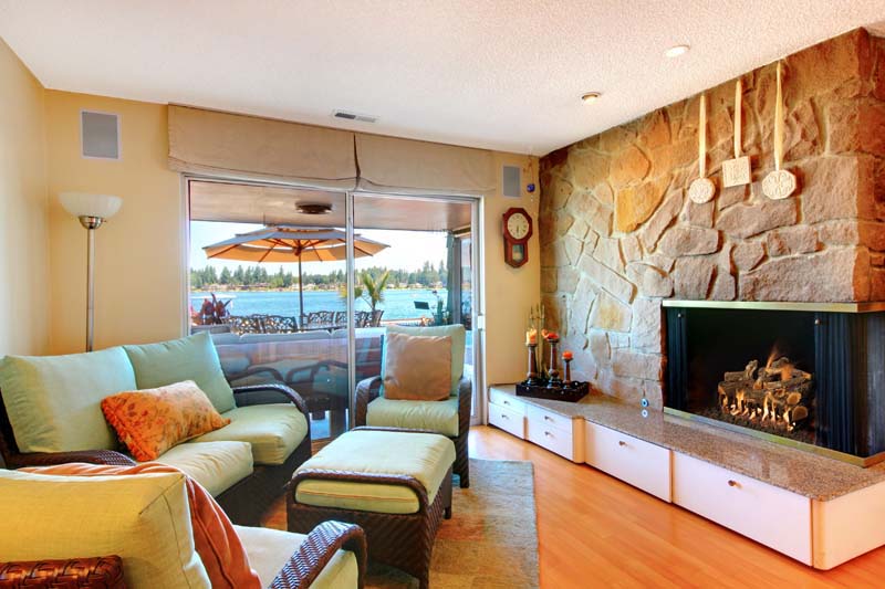 Grand Canyon 30" Arizona Weathered Oak See-Through Vented Propane Gas Logs Set and Stainless Steel Two Burner with 110V Electronic System