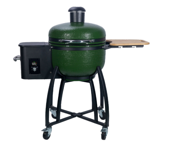 HR Tech USA 24 Inch Ceramic Kamado Pellet Smoker Grill