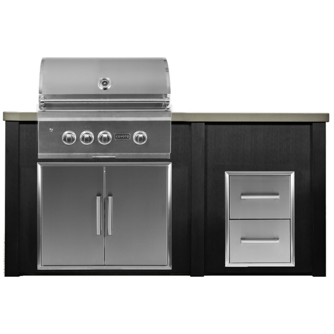 Haven Outdoor 6 Foot Coyote Outdoor Kitchen Island with 2-Drawer Cabinet
