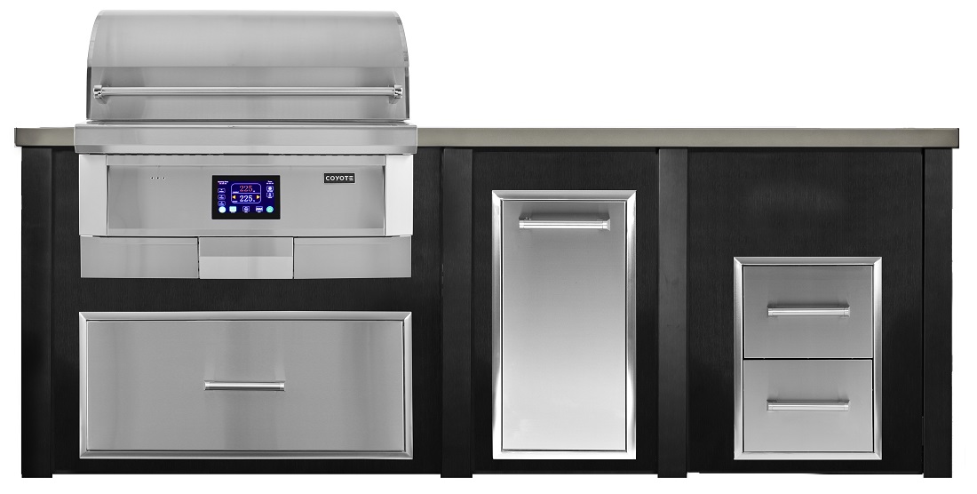 Haven Outdoor 96 Inch Outdoor Kitchen Island for Coyote Pellet Grills