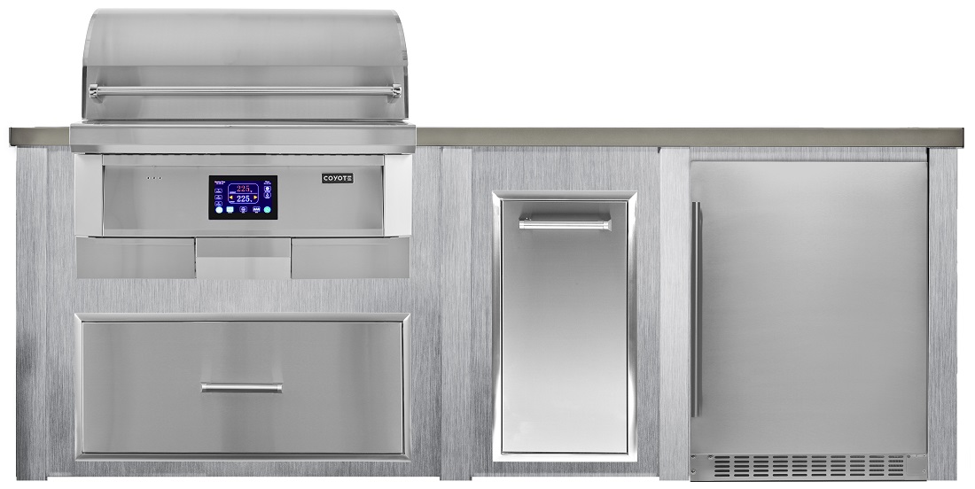 Haven Outdoor 96 Inch Outdoor Kitchen Island for Coyote Pellet Grills
