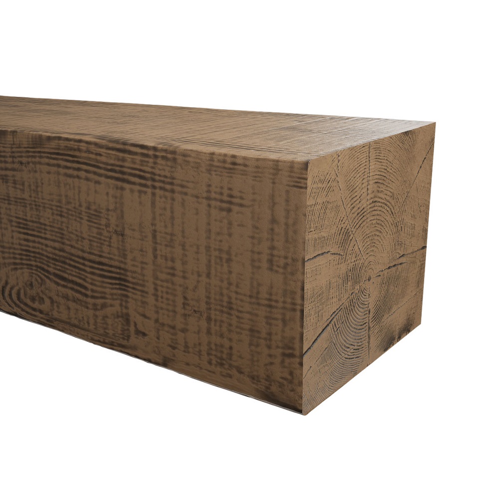 Ekena Millwork 60 Inch Heritage Timber Rustic Sawn Faux Wood Mantel Shelf - 10 Inch Depth