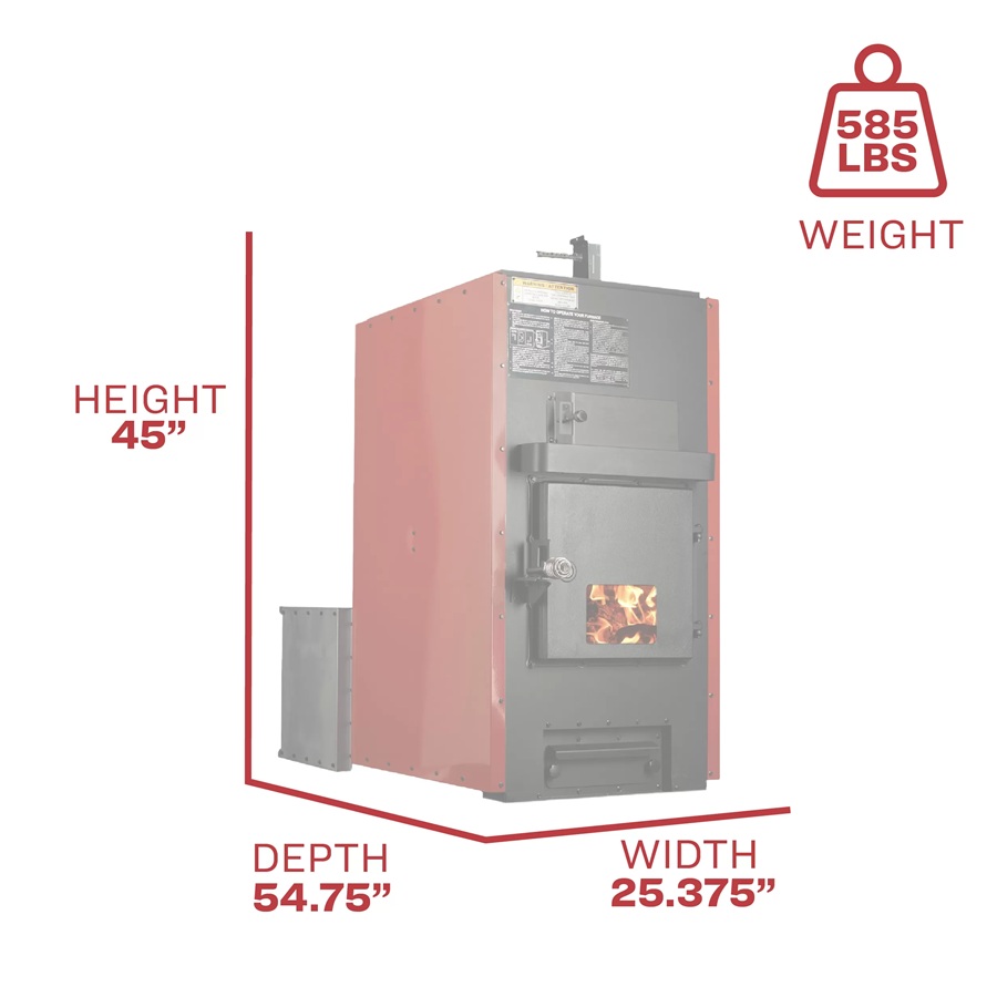 US Stove 24 Inch Hot Blast Add-On Wood Burning Furnace