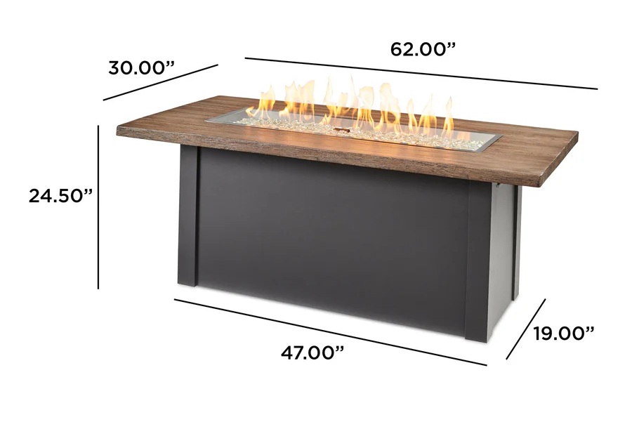 Outdoor Greatroom Company 62 Inch Havenwood Linear Gas Fire Table - Manual