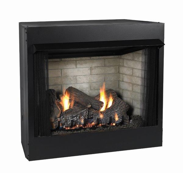 Empire Breckenridge 36 Inch Deluxe Corner Vent Free Gas Fireplace Firebox
