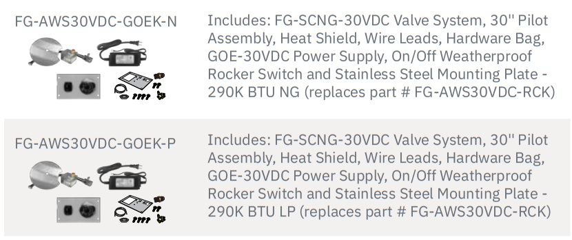 TrueFlame AWS Ignition System Kit for Single Fire Feature