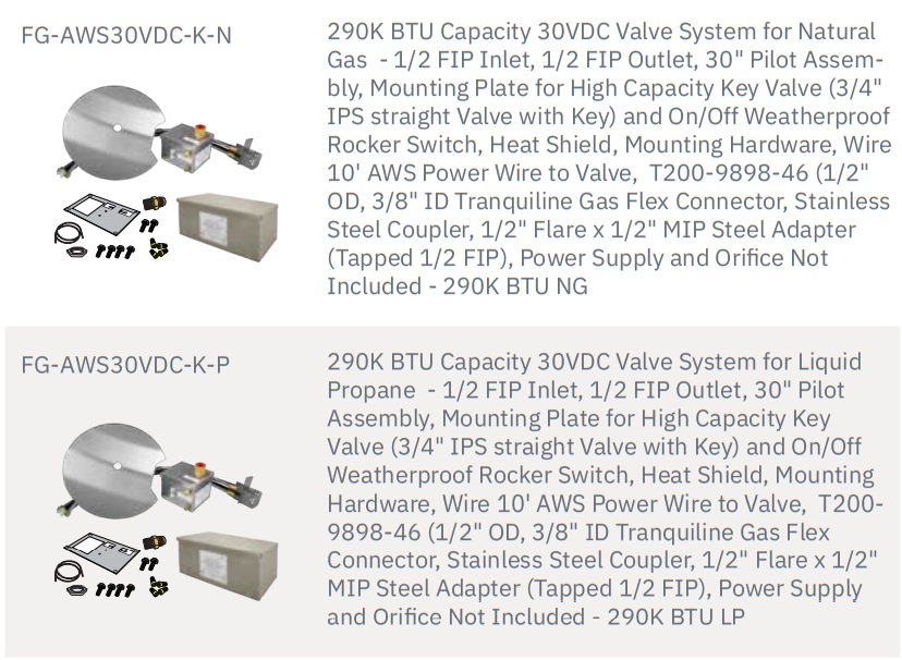 TrueFlame AWS Ignition System Kit for Multiple Fire Features