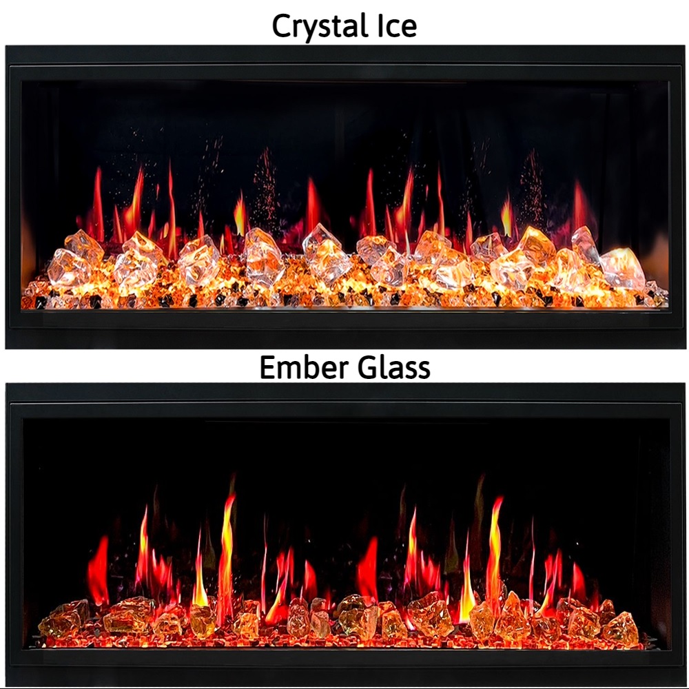 Litedeer Homes 45 Inch Latitude Built-In Linear Electric Fireplace with Fire Media